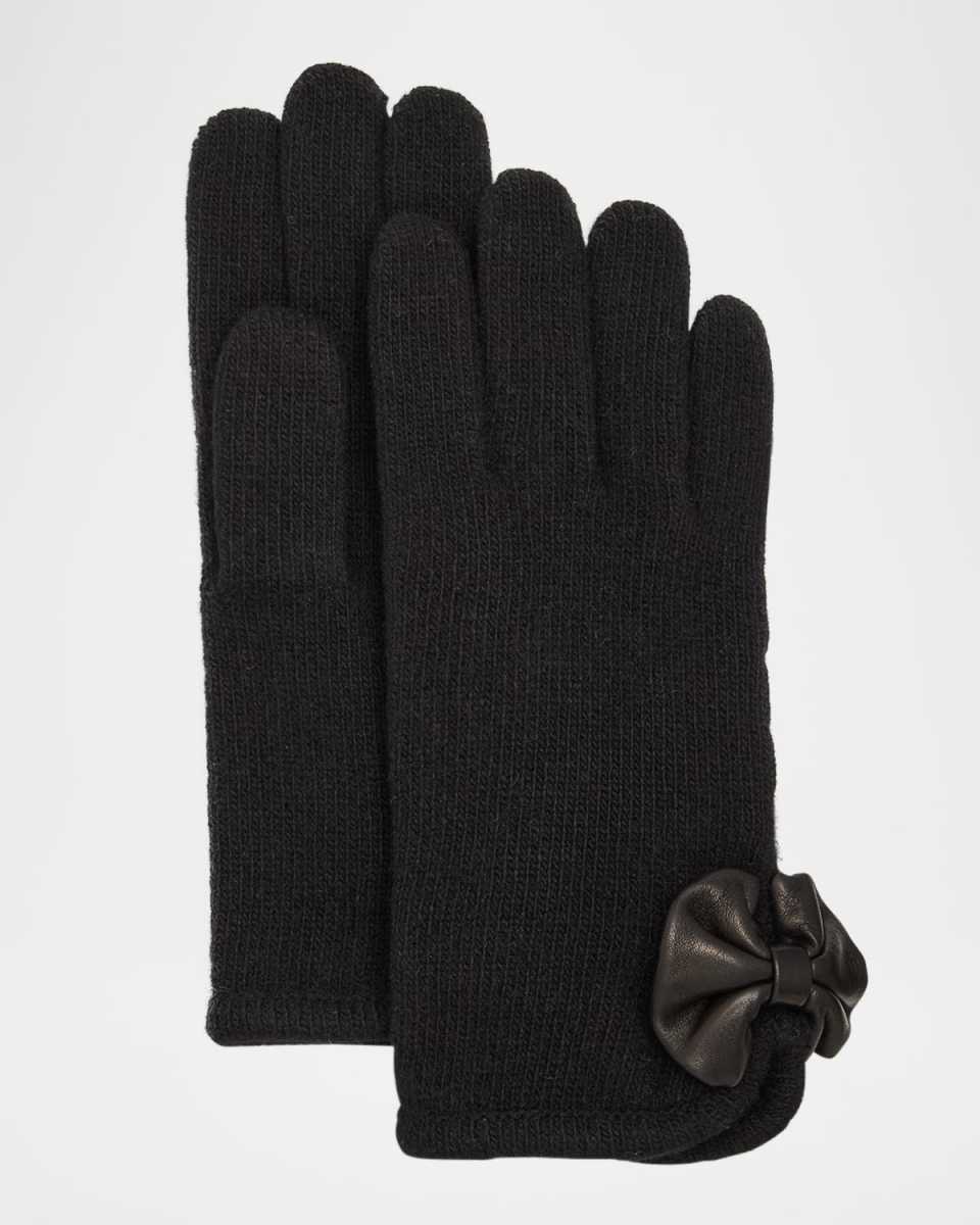 Cashmere Blend Gloves W/ Bow Detail